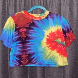 tie dye rainbow crop top